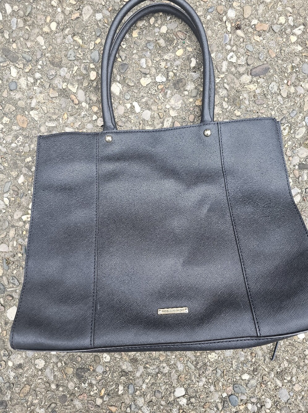 Rebecca Minkoff Black Saffiano Leather M.A.B. Tote Bag